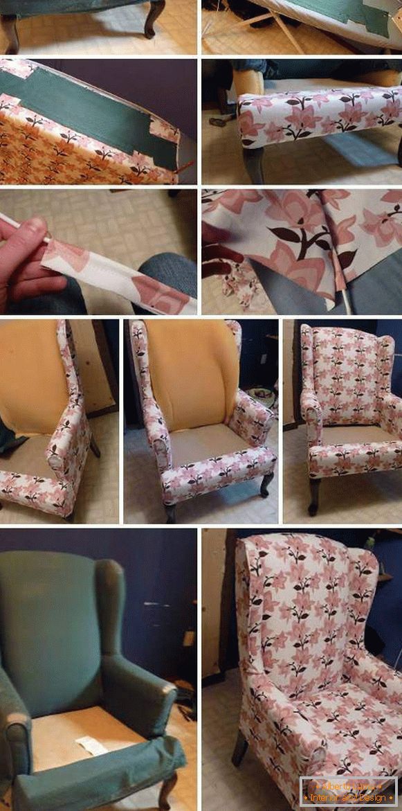 Odtworzenie mebli tapicerowanych własnymi rękami - przewrócenie krzesła
