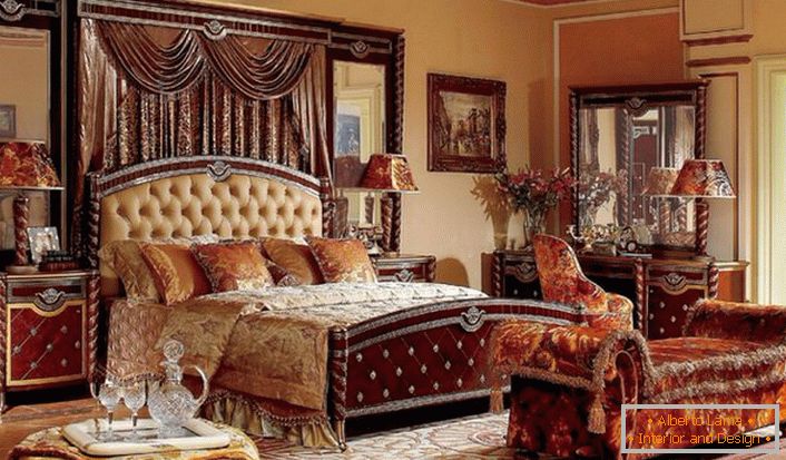 Szlachetny styl Imperium w najjaśniejszym przejawie w sypialni francuskiej rodziny.