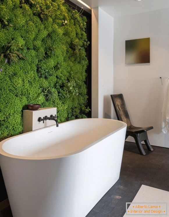 zielona ściana w łazience