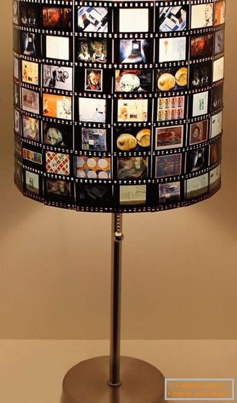 Lampa z ramek taśm filmowych