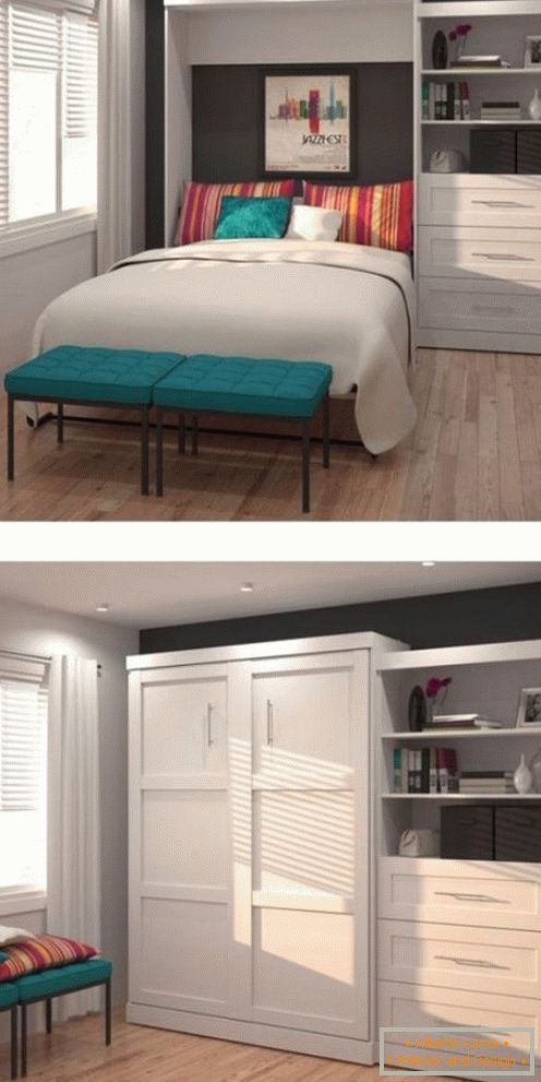 Składane łóżko wbudowane szafy, zdjęcie 1