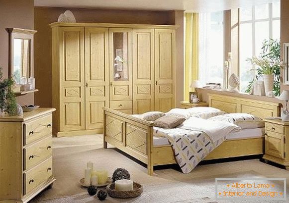 Drewniana szafa w sypialni luksusu