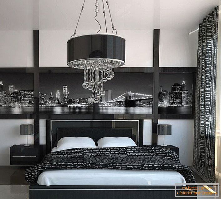 Geometryczna surowość i surowość w projektowaniu sypialni w stylu high-tech.