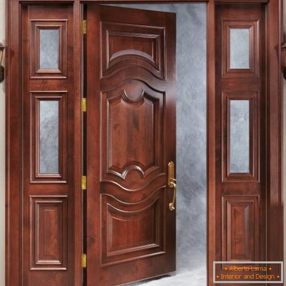 Drzwi wejściowe elitarne wykonane z drewna