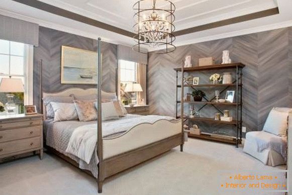 Drewniana dekoracja sypialnia w nowożytnym stylu 2016