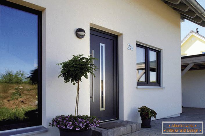 Metalowe drzwi wejściowe w stylu Art Nouveau na prywatny dom są funkcjonalnym i estetycznie atrakcyjnym rozwiązaniem.