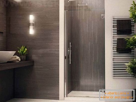 Drzwi prysznicowe ze szkła o pięknym wzorze - pomysły ze zdjęciami