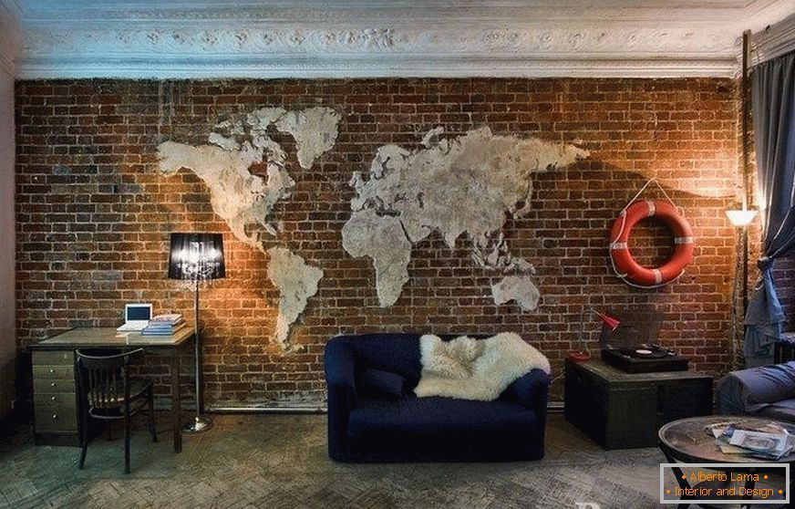 Mapa świata na murze