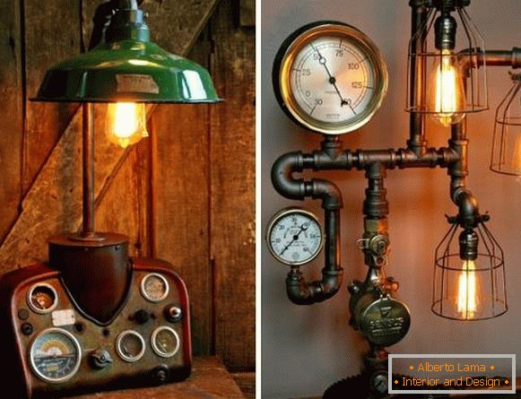 Lampa steampunkowa z rur własnymi rękami - rzemiosło fotograficzne