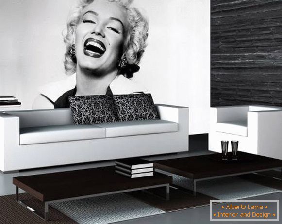 Czarno-biała tapeta Marilyn Monroe