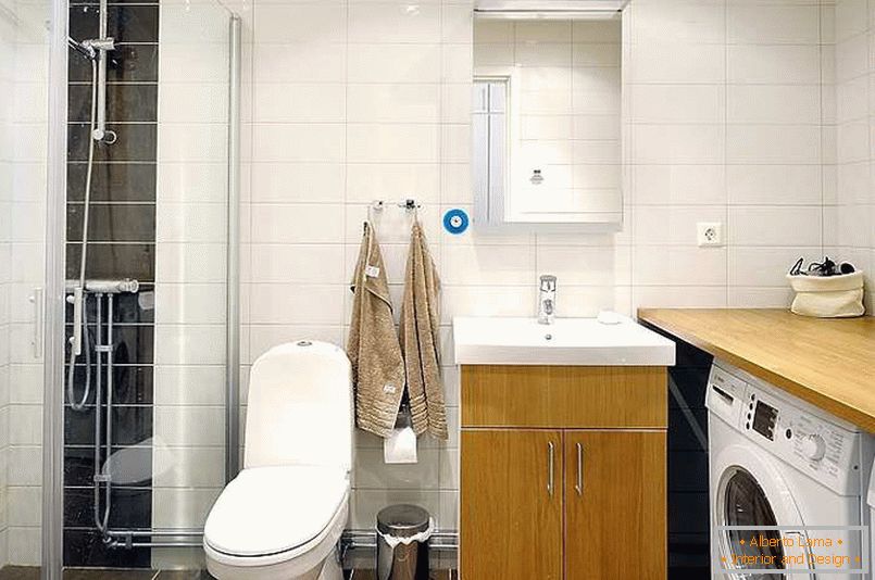Wnętrze łazienki w apartamencie w Sztokholmie