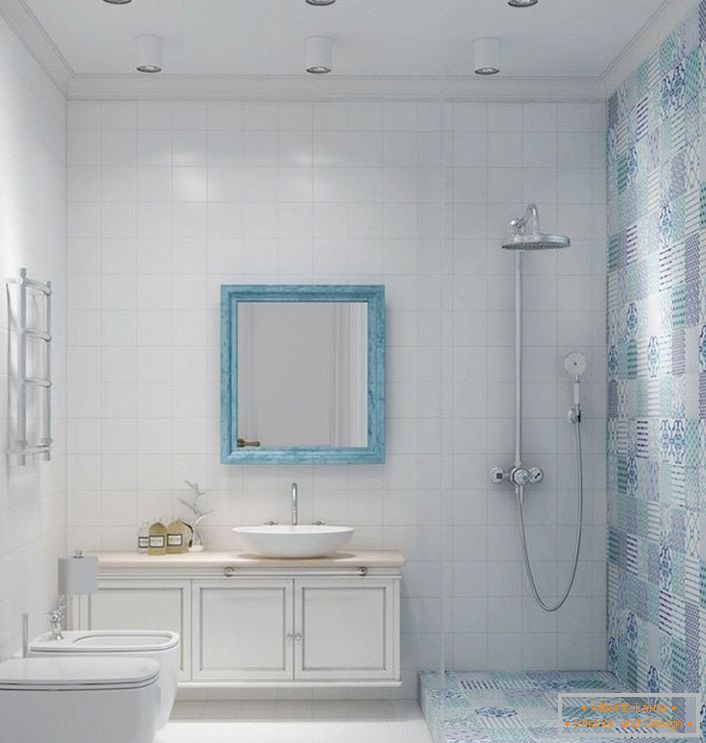 Kabina prysznicowa w łazience w stylu skandynawskim