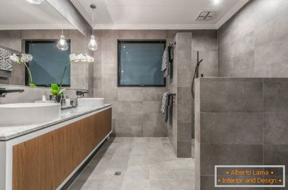 Luksusowa nowoczesna łazienka w stylu loftu - zdjęcia