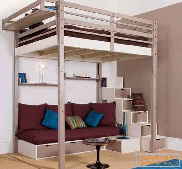 Oszałamiające łóżko piętrowe dla dorosłych z szufladami