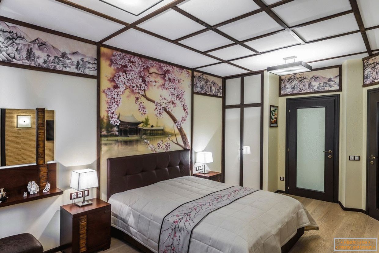 Wnętrze sypialni в японском стиле