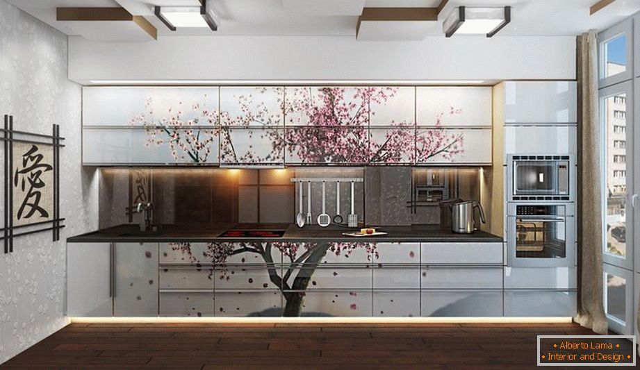Sakura na meblach kuchennych