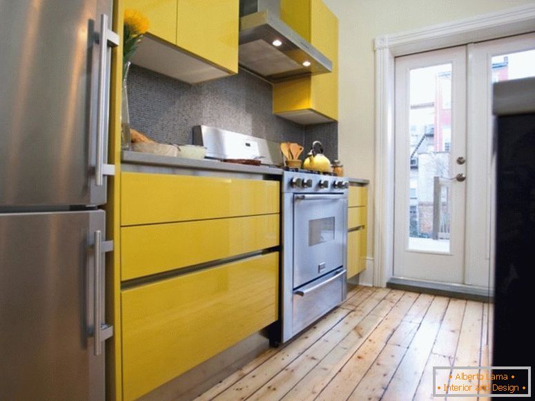 Zastosowanie żółtego koloru we wnętrzu kuchni